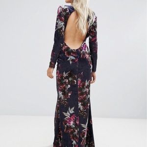 Long Sleeved Open Back Dress